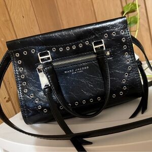 Marc Jacobs Black Satchel with Silver Accents